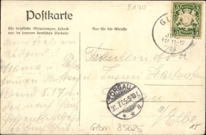 Blick von der Adolf Kolping Str. nach Zinneberg - ca. 1910 - Rückseite